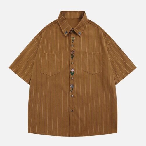 half sleeves brown shirt