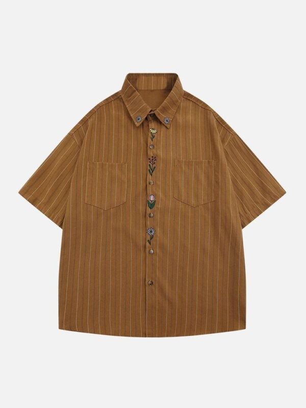 half sleeves brown shirt