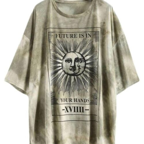 Fenxxxl-Round-Neck-Oversized-Tshirts-Loose-Casual-Summer-Shirts-Junior-Top-Graphic-Tees