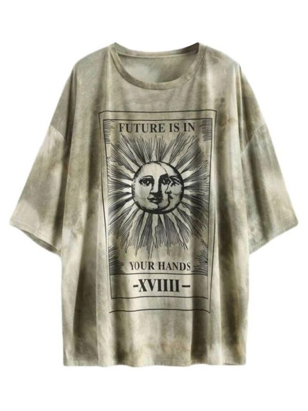 Fenxxxl-Round-Neck-Oversized-Tshirts-Loose-Casual-Summer-Shirts-Junior-Top-Graphic-Tees