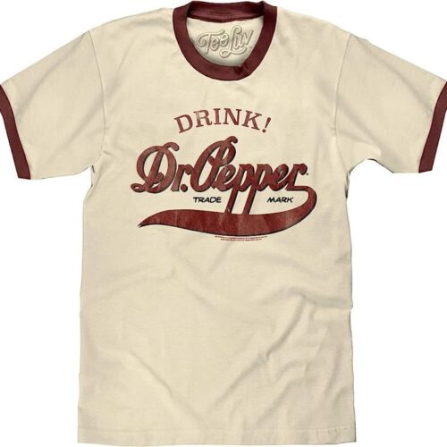 Tee Luv Men's Retro Drink Dr Pepper Ringer Tee Shirt Tee-Luv-Mens-Retro-Drink-Dr-Pepper-Ringer-Tee-Shirt